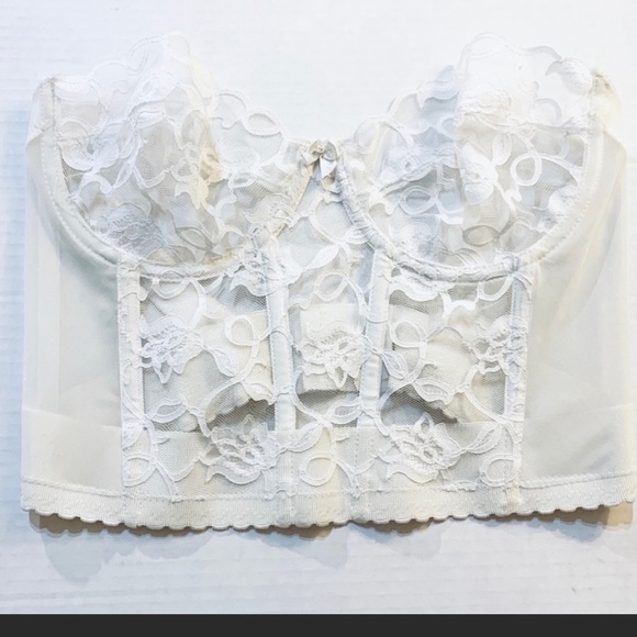 Vintage 36C, Union Made, Victoria's Secret White Lace Bra Bustier, Price is Firm - Picture 7 of 10